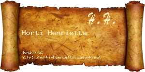 Horti Henrietta névjegykártya